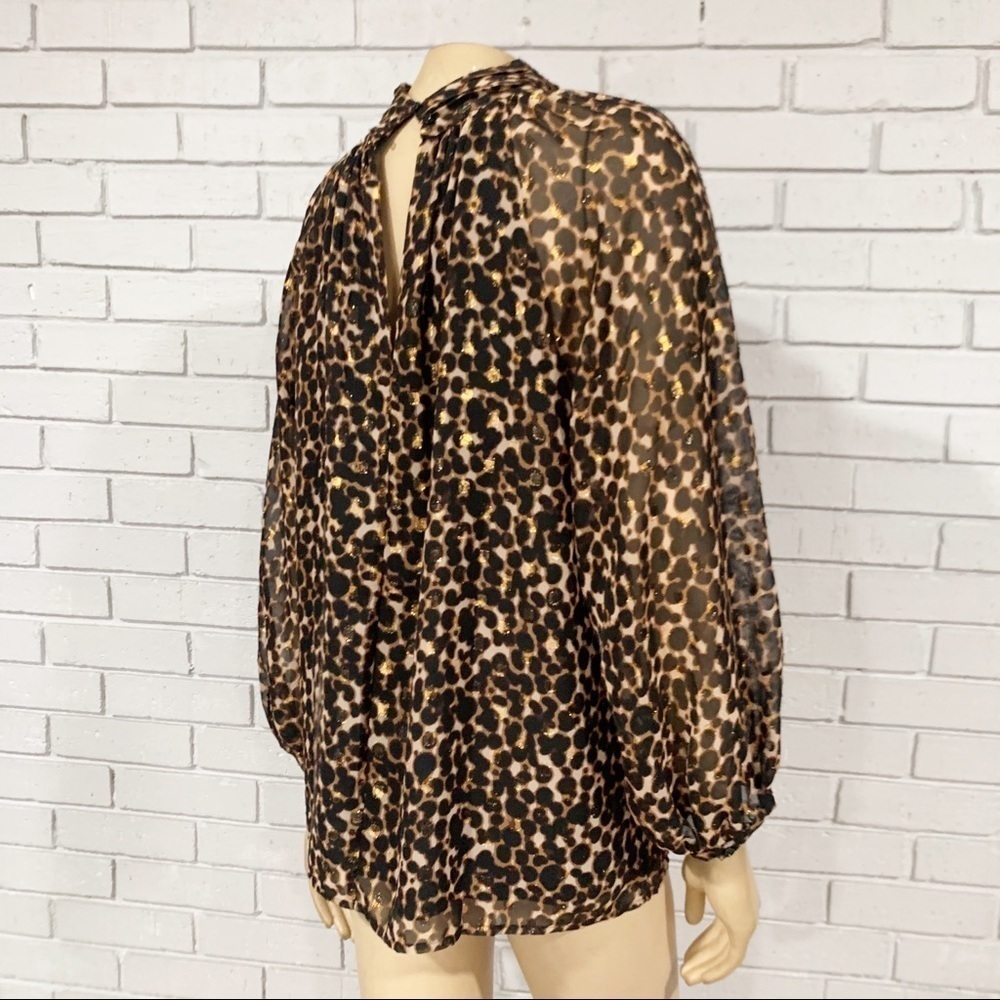 Sanctuary New Heights Metallic Animal Print‎ Blouse - Picture 7 of 10